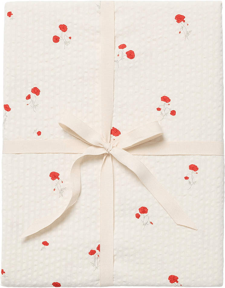 Poppy Seersucker Fitted Sheet Single 90x200 cm, från Garbo&Friends, i färgen Poppy.