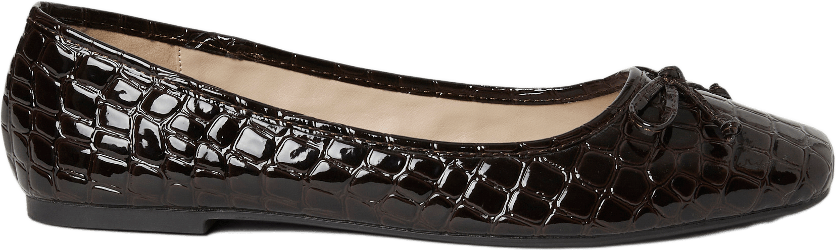 Ballerinaskor med crocostruktur, från Carin Wester, i färgen Dark Brown Croc.