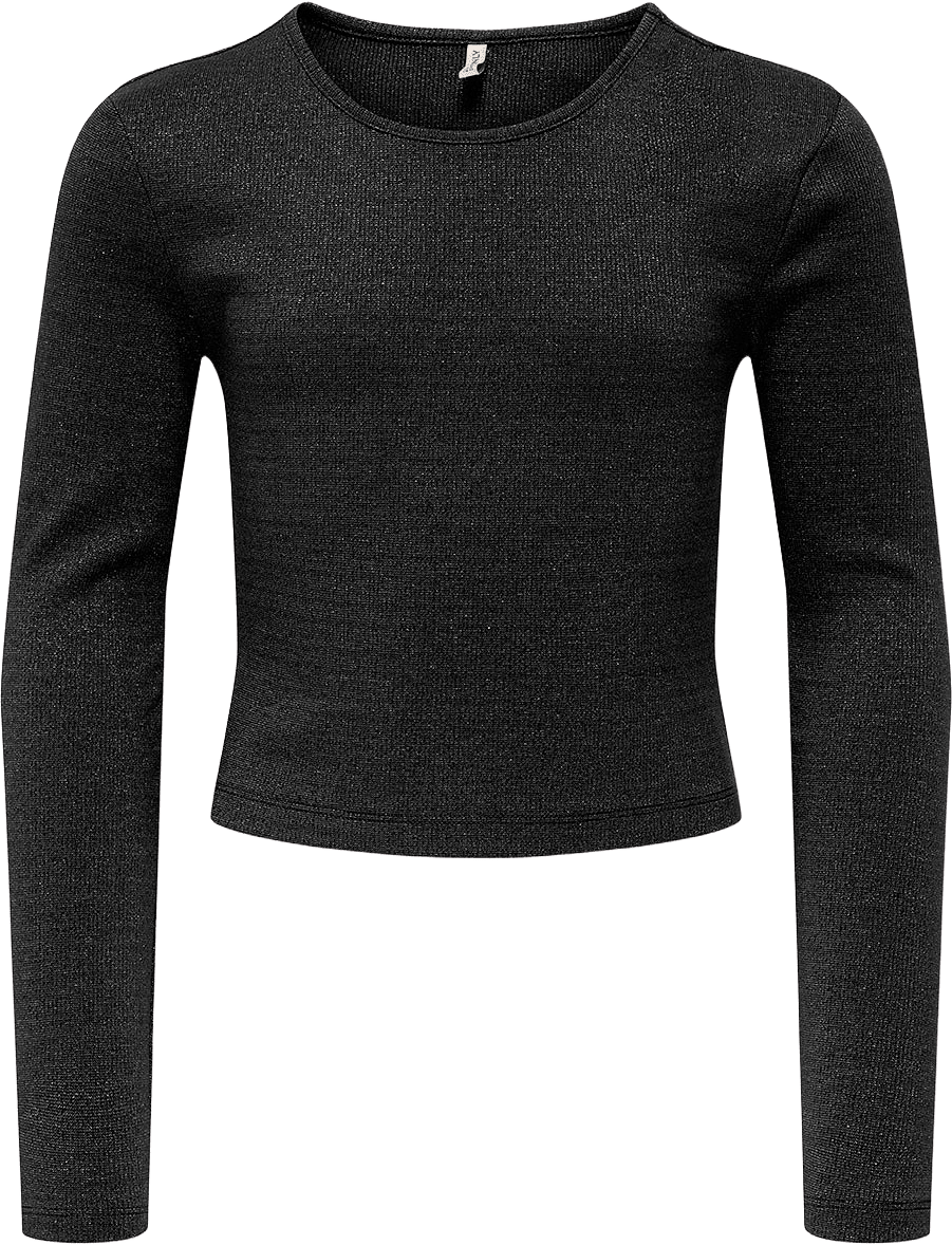 Glittrig topp KOGTRINNY, från Only, i färgen Black No Cut Out.