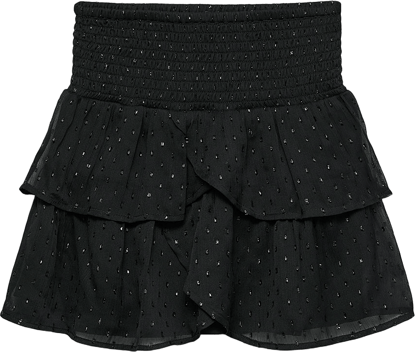 Kjol med glitter VMEMMA, från Vero Moda Girls, i färgen Black Silver Lurex Pattern.