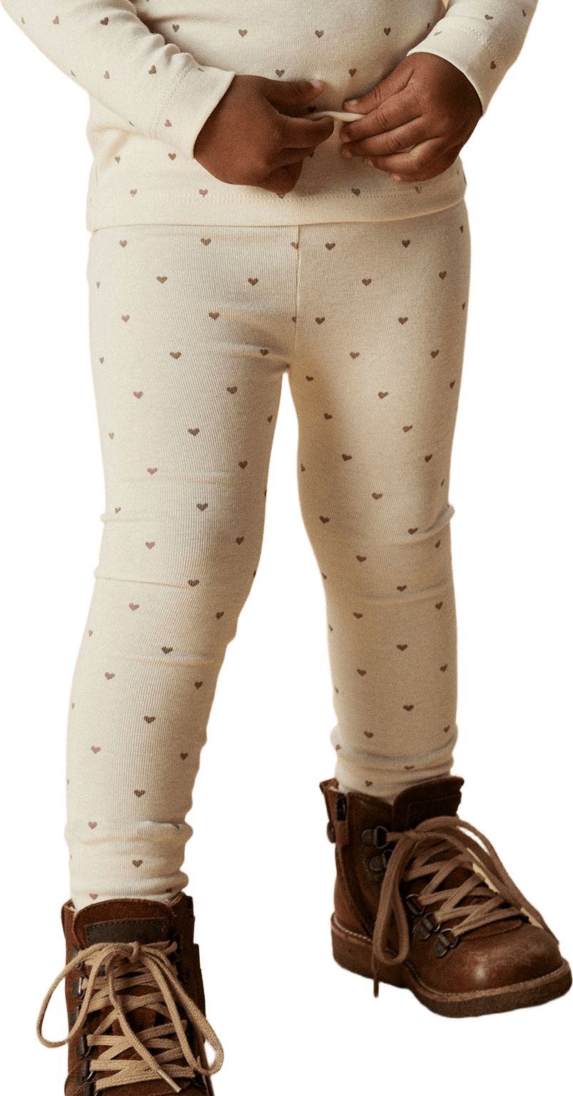 NMFLALO Leggings, från Lil'Atelier, i färgen Turtledove Heart.