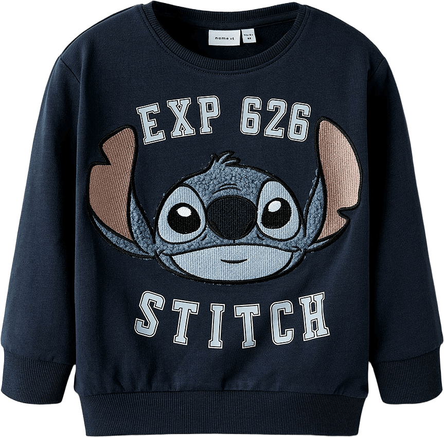 NMMONUR Tröja STITCH, från Name It, i färgen Navy Blazer.