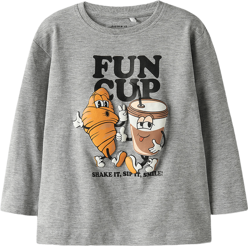 NMMRASMUS Topp, från Name It, i färgen Grey Melange.