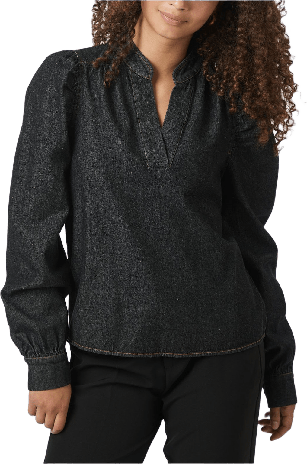 Rosslyn Denim Blouse, från Neo Noir, i färgen Dark Blue.