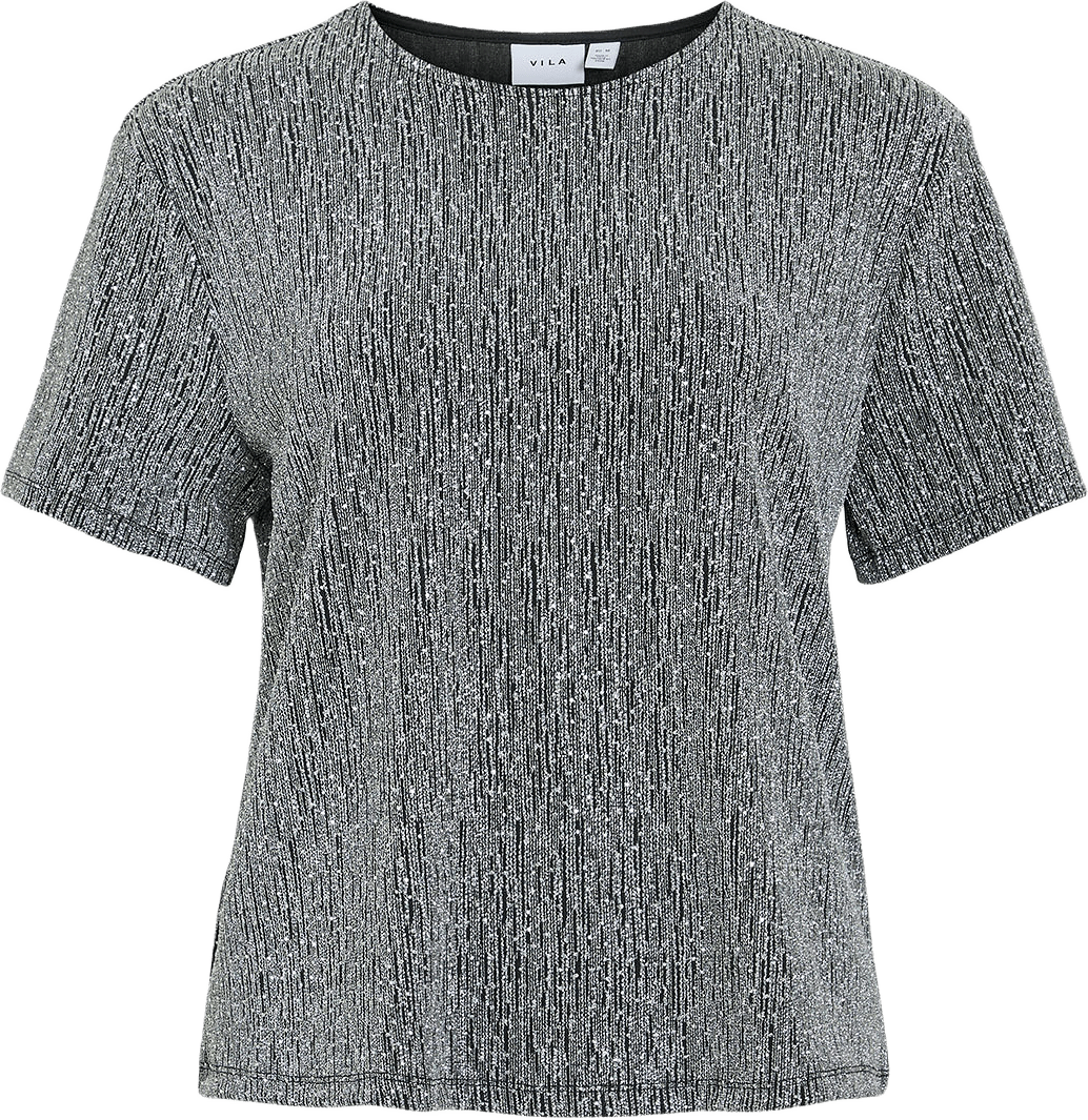 VISILNA T-shirt, från Vila, i färgen Black Beauty Silver.