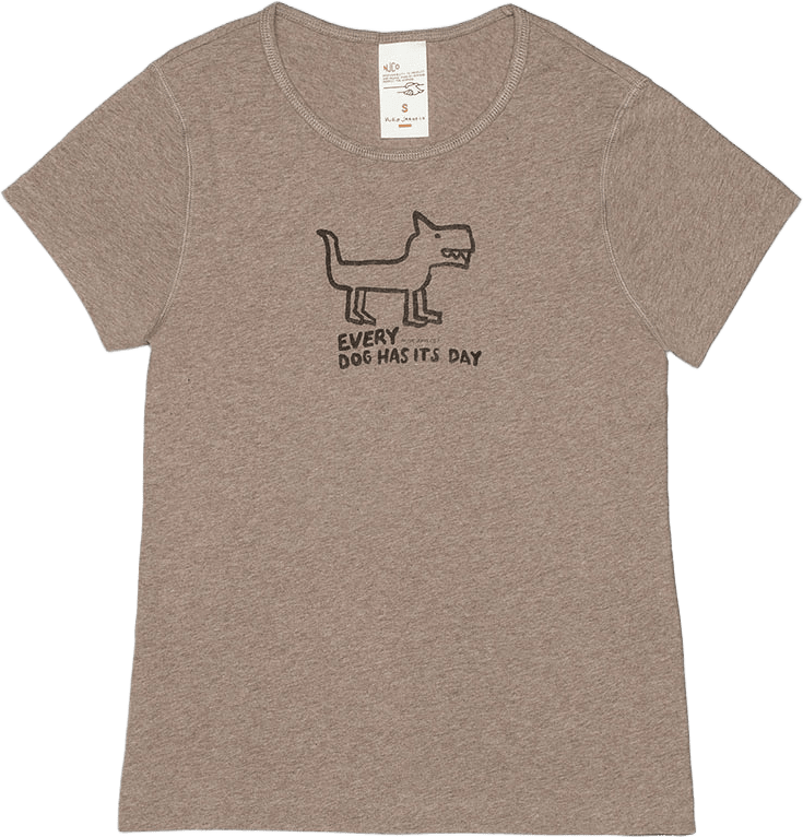 Eve Scratchy Dog T-Shirt, från Nudie Jeans, i färgen Beigemelange.