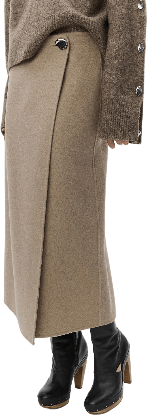 Pepper - Double Faced Wool Skirt, från DAY Birger et Mikkelsen, i färgen Beige Melange.