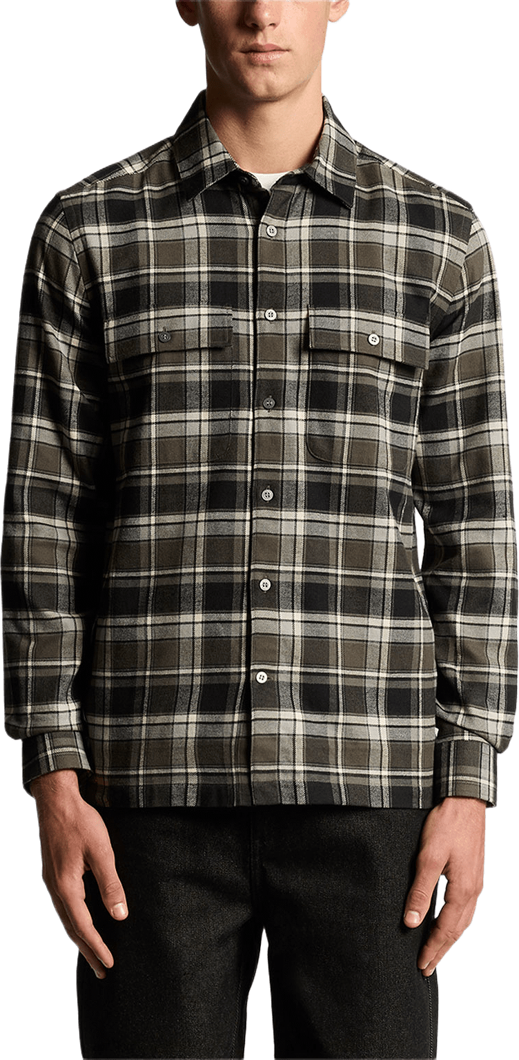 Brushed Cotton Check Shirt, från Lyle & Scott, i färgen Jet Black/Limestone.