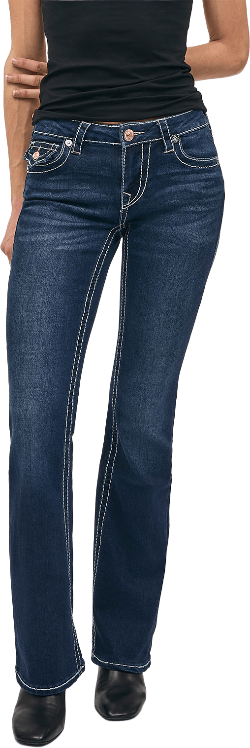 BECCA MR BOOTCUT FLAP BIG T, från True Religion, i färgen Dark Stone Fox.