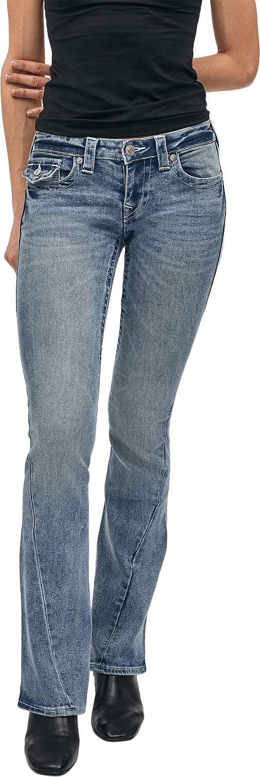 CRYSTAL JOEY LR FLARE BIG T, från True Religion, i färgen Medium Wash.