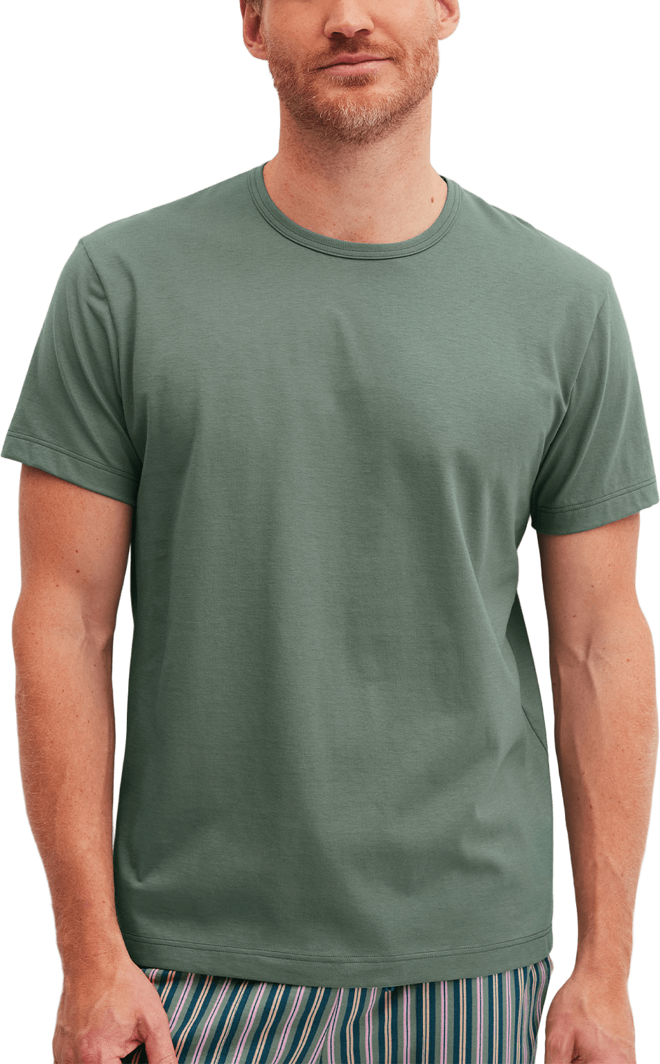 Remix Sleep Holiday T-shirt 14088, från Calida, i färgen Laurel Green.