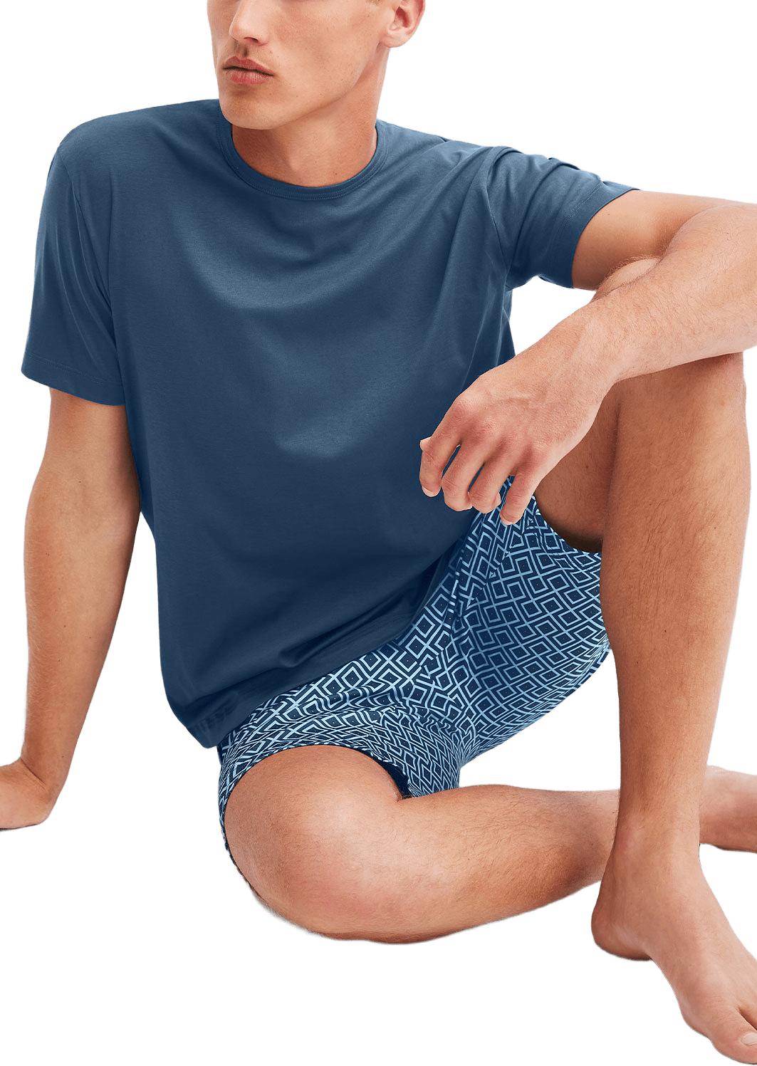 Relax Streamline Kort Pyjamas 46082, från Calida, i färgen Atlantic Blue.