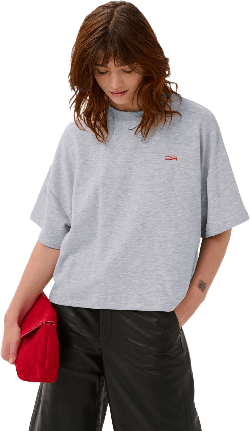 GZgilsa sweat tee, från Gestuz, i färgen Ultra Light Grey Mélange.