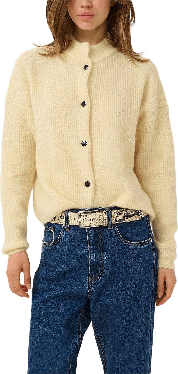 AlphaGZ Short Cardigan, från Gestuz, i färgen Frozen Dew Mélange.