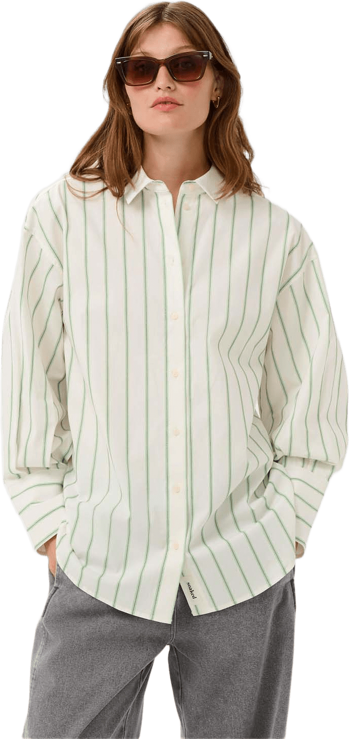 SLNoelle Pants, från Soaked In Luxury, i färgen Vibrant Green And White Stripe.