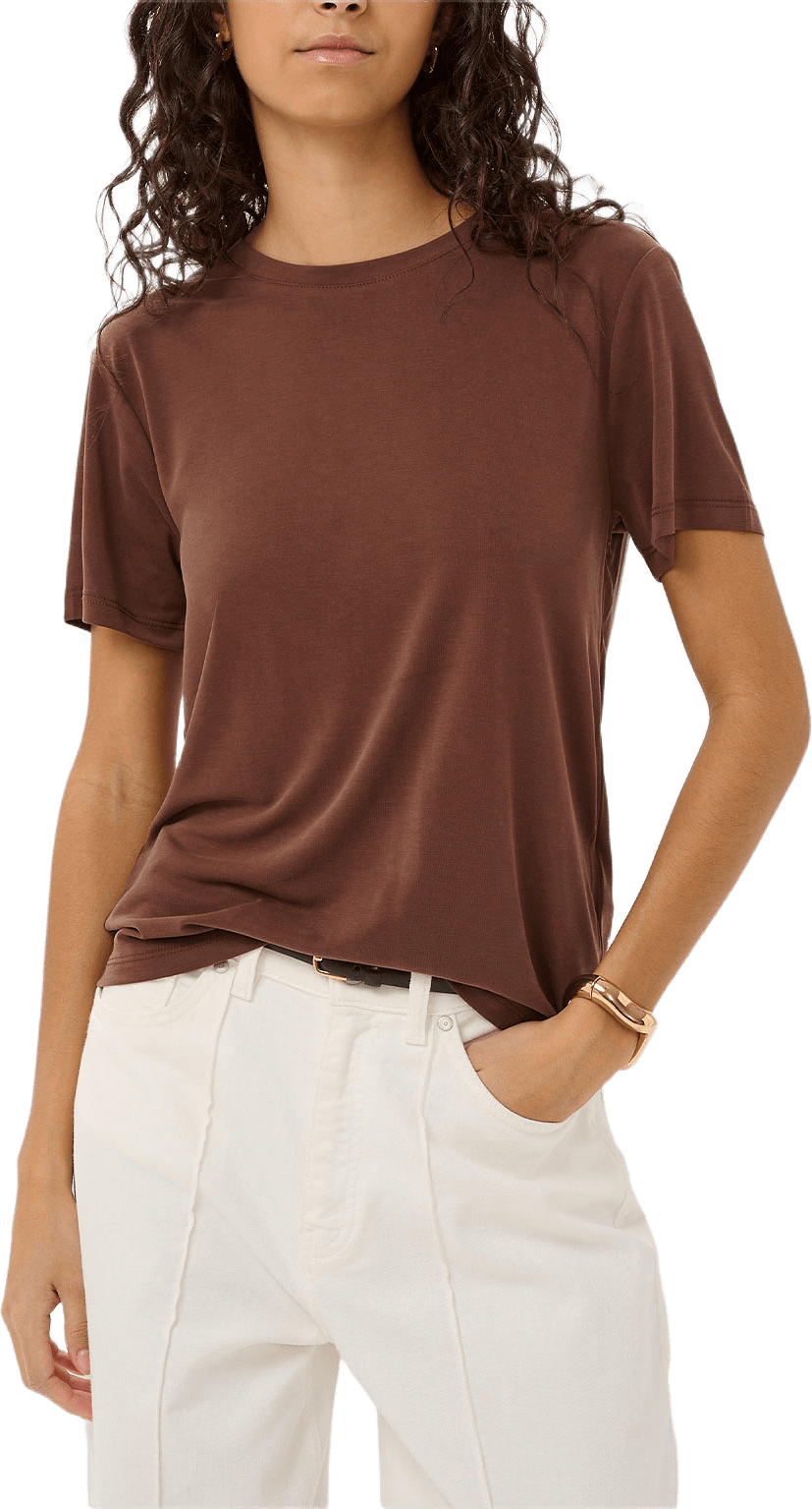 SLColumbine Crew-Neck T-Shirt, från Soaked In Luxury, i färgen Cappuccino.