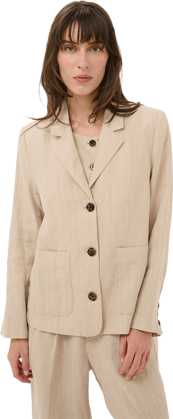 Alita BZ Jacket, från Part Two, i färgen Neutral Pinstripe.