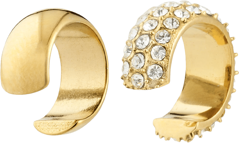 HUDSYN ear cuff, 2-in-1 set, gold-plated, från Pilgrim, i färgen Gold Plated.