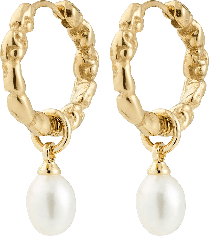 SHIFT pearl earrings gold-plated, från Pilgrim, i färgen Gold Plated.