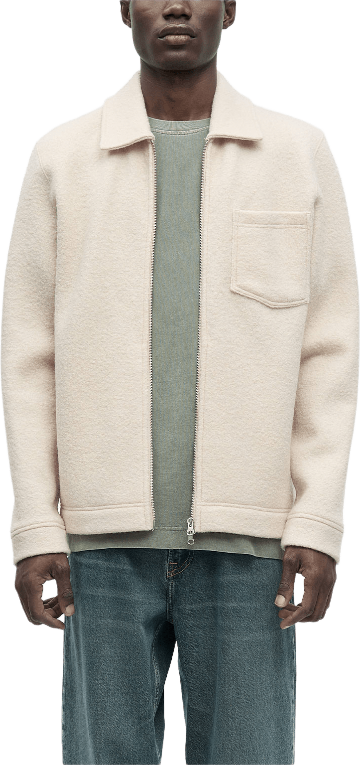 Hannes Full Zip, från SAMSOE SAMSOE, i färgen Oatmeal.