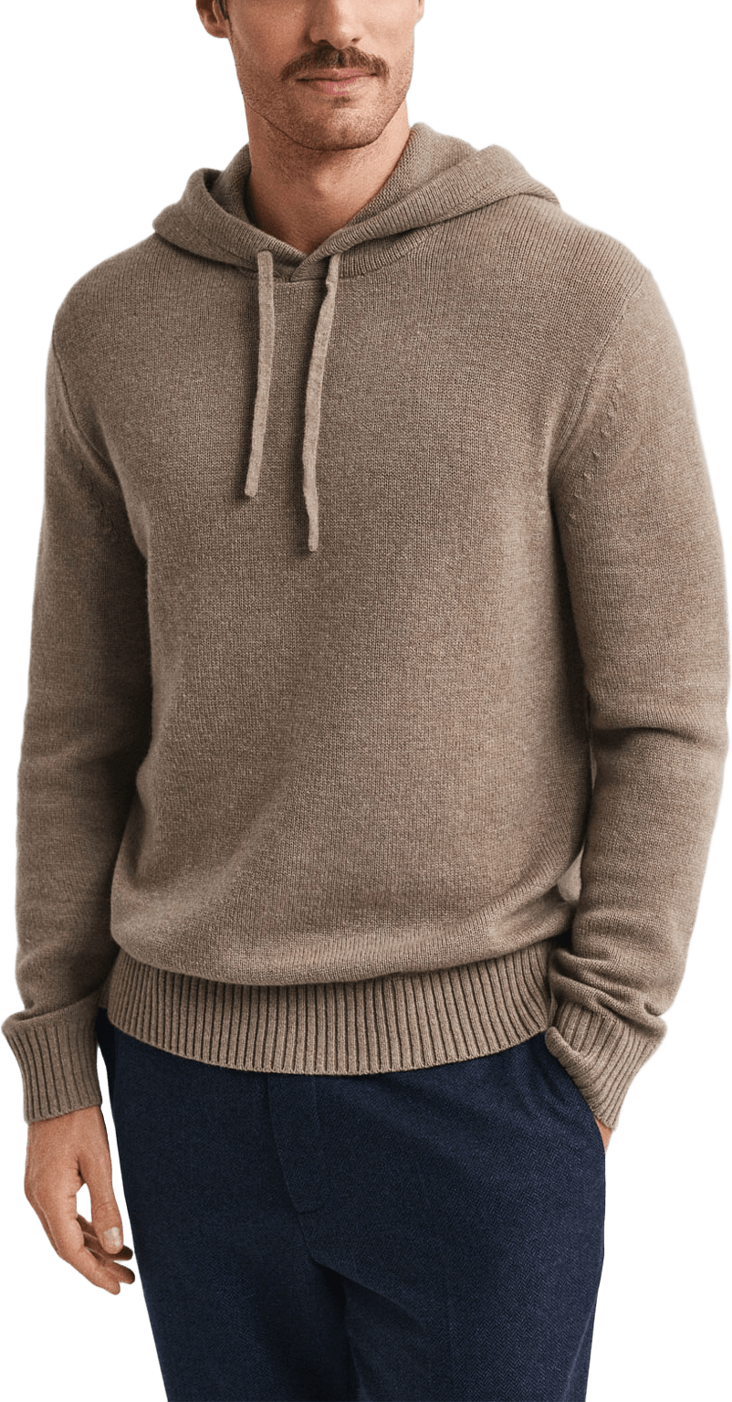 Hoodie i kashmirblandning, från GANT, i färgen Dk. Sand Melange.