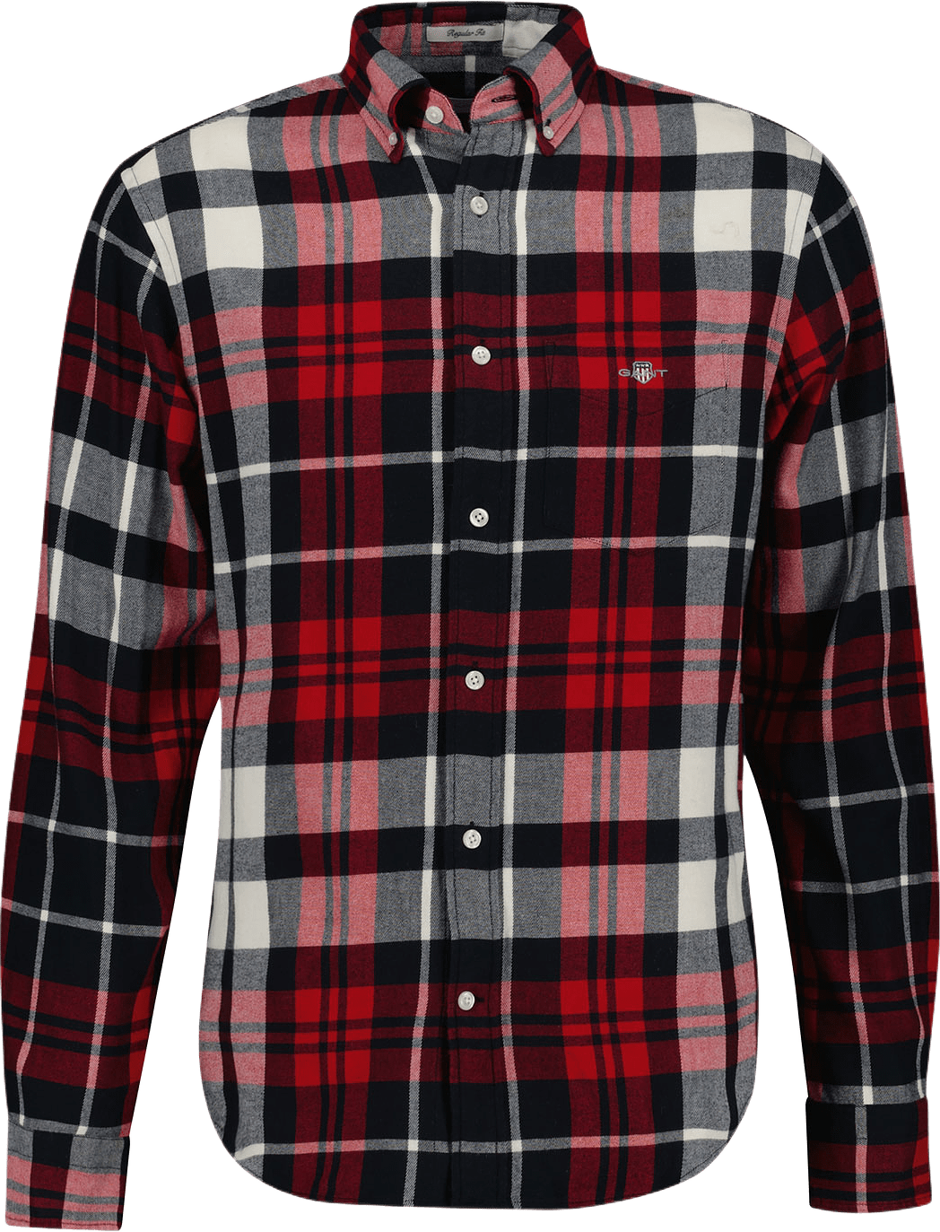 Regular fit Rutig flannelskjorta, från GANT, i färgen Ruby Red.
