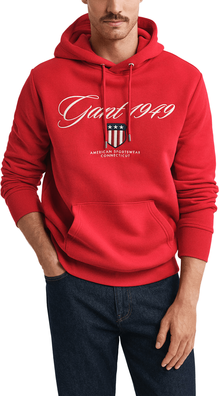 1949 Graphic Hoodie, från GANT, i färgen Ruby Red.