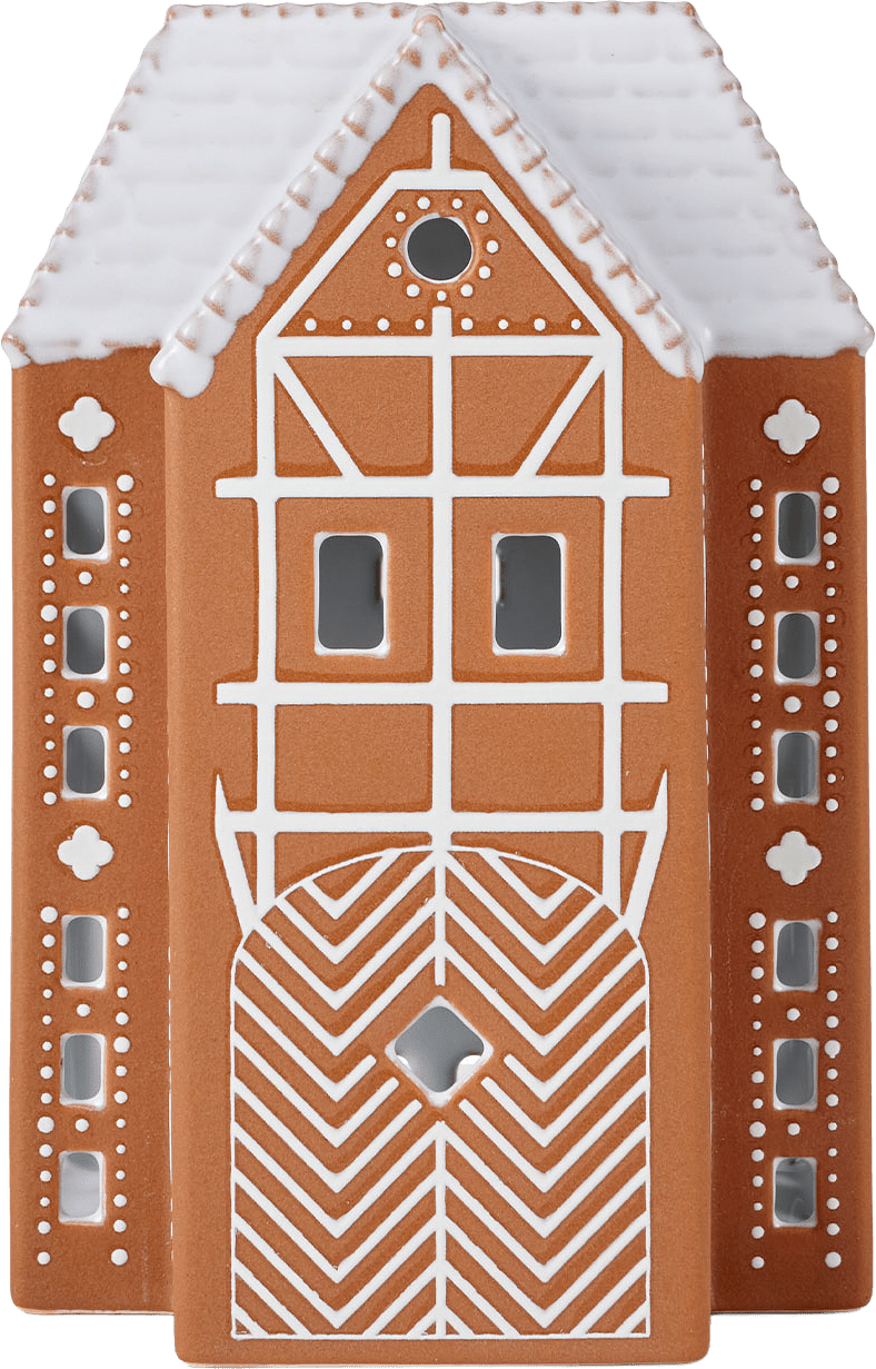 Ljuslykta Pepparkakshus Large, från Kähler, i färgen Brown.