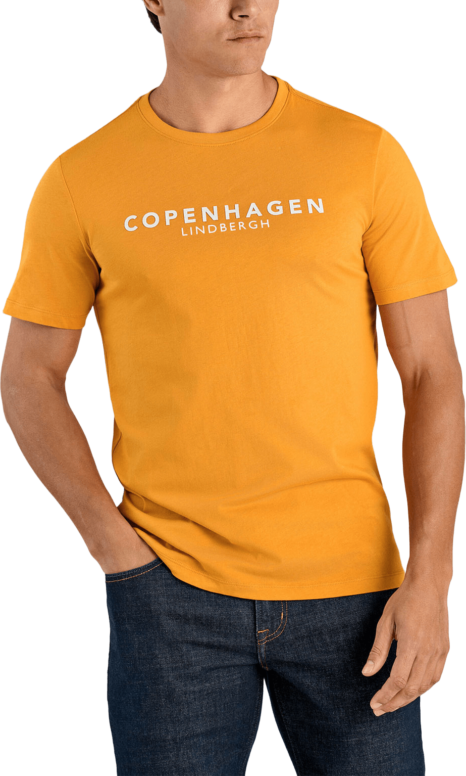 Lindbergh Copenhagen print tee S/S T-Shirt, från Lindbergh, i färgen Honey.