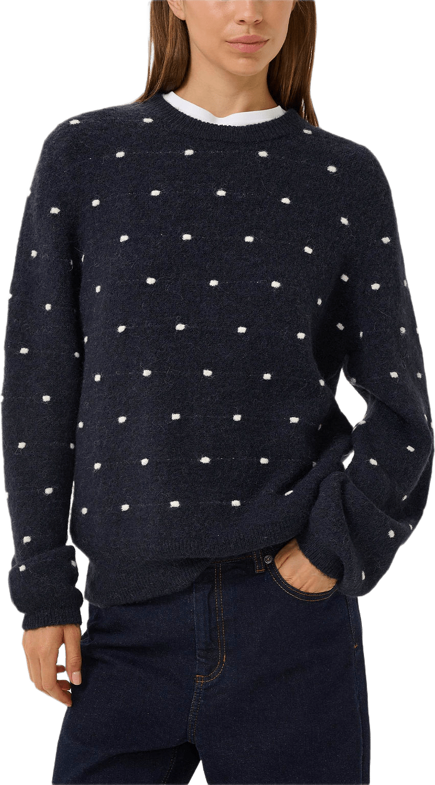 HarrietIW Pullover, från Inwear, i färgen Marine Blue / Whisper White.