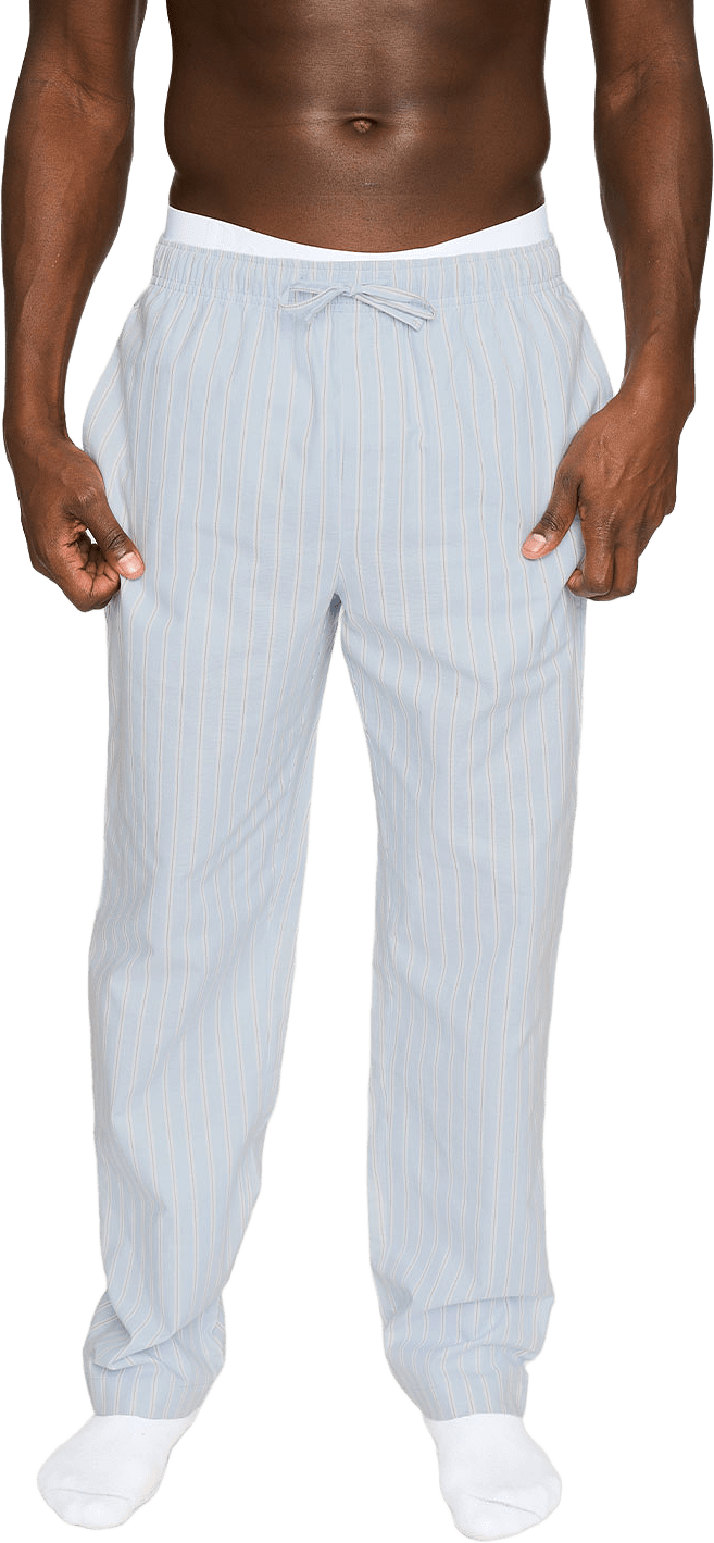 Pyjamasbyxor "Sandman", från Resteröds, i färgen Light Blue With Stripes.