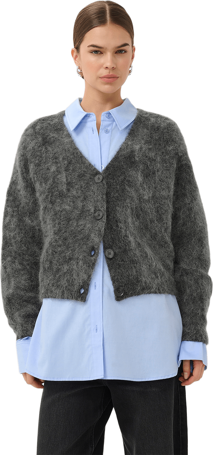 GZdebbie Cardigan, från Gestuz, i färgen Charcoal Melange.