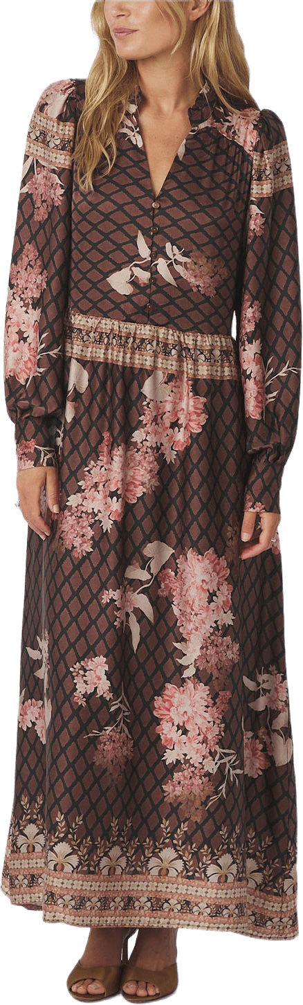 Nova Botanical Border Dress, från Neo Noir, i färgen Black.