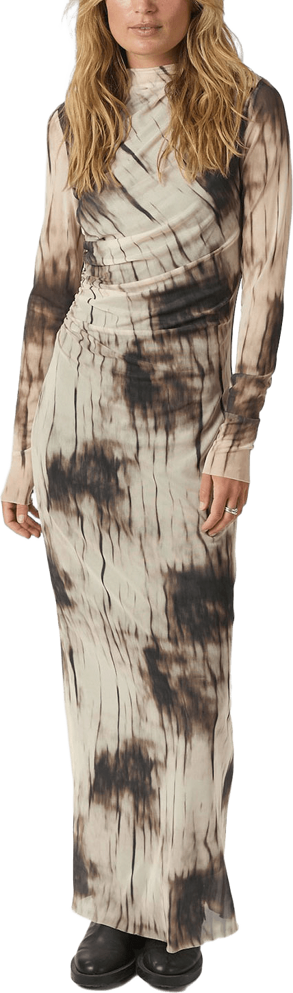 Onessa Faded Mesh Dress, från Neo Noir, i färgen Dusty Brown.