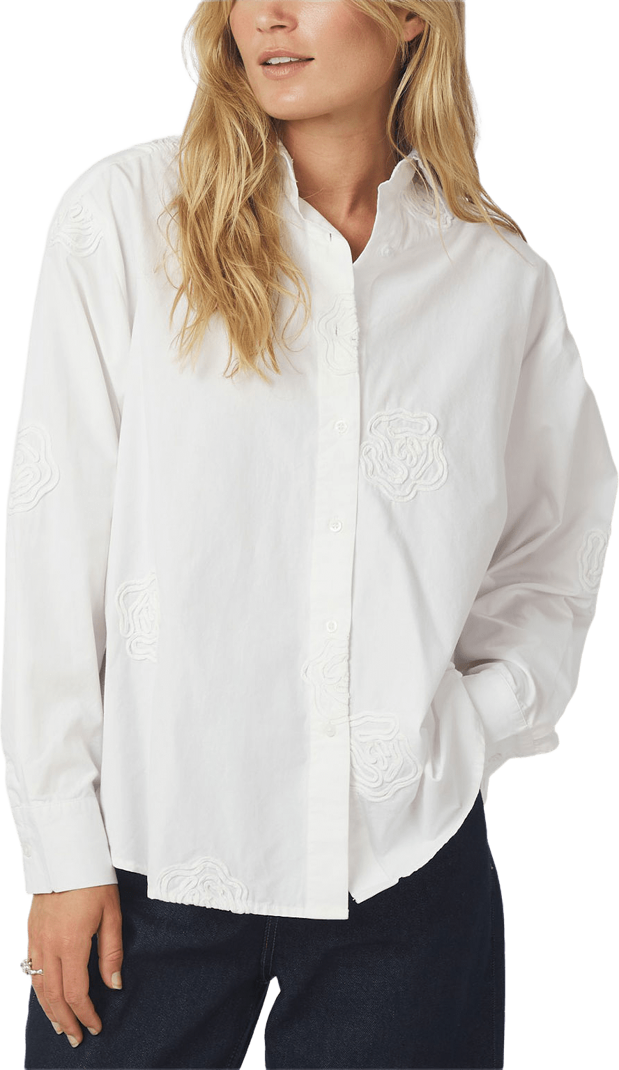 Dalma Dori Emb Shirt, från Neo Noir, i färgen White.