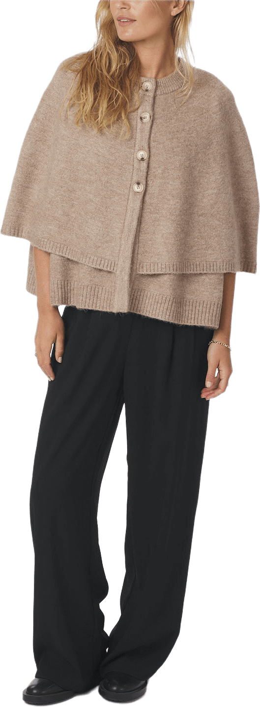 Josei Double Knit Cape, från Neo Noir, i färgen Beige Melange.