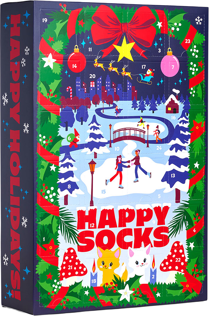 24-Pack Advent Calendar Gift Set, från Happy Socks, i färgen Navy.