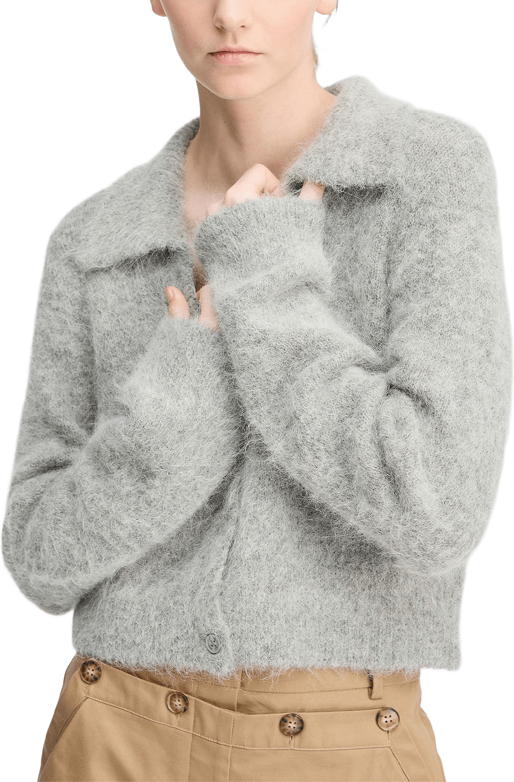 ROXAS Cardigan, från Munthe, i färgen Grey.