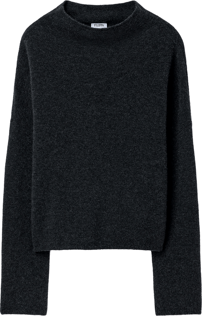 Mika Yak Funnelneck Sweater, från Filippa K, i färgen Charcoal Melange.