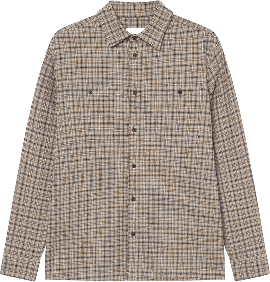 John Check Shirt, från LES DEUX, i färgen Dark Sand.