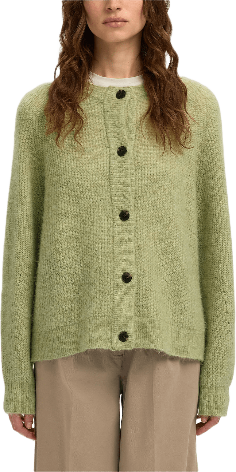 Lulu Ls Knit Short Cardigan, från Selected Femme, i färgen Lint Melange.