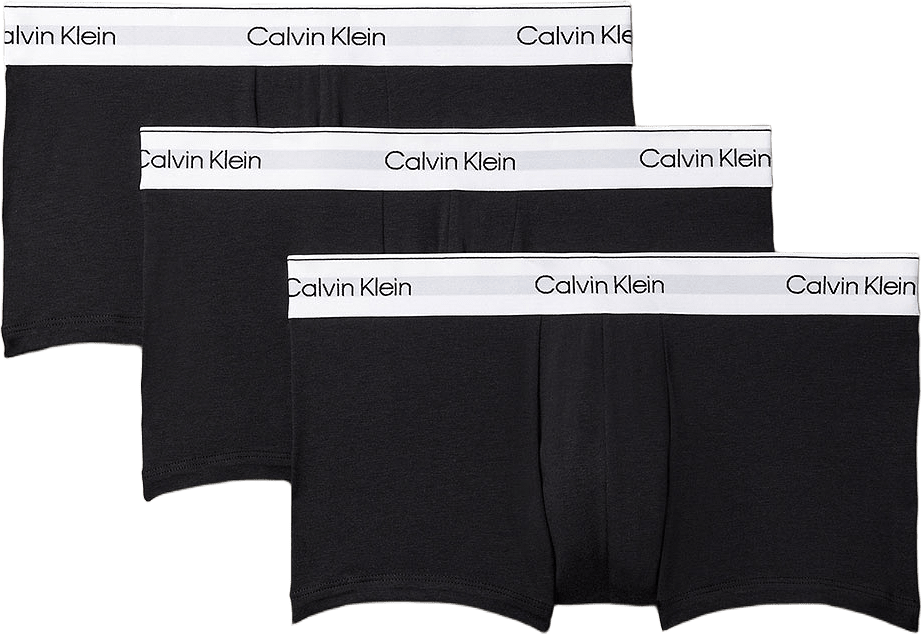 LOW RISE TRUNK 3PK Icon Cotton Stretch, från Calvin Klein, i färgen Black/Black/Black.