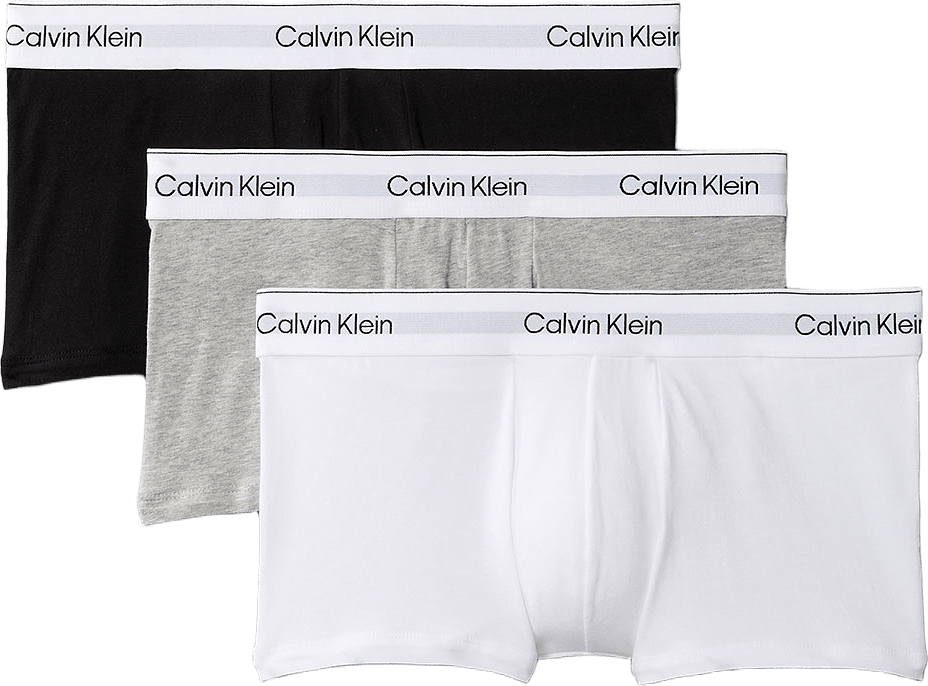 LOW RISE TRUNK 3PK Icon Cotton Stretch, från Calvin Klein, i färgen Grey Heather/White/Black.