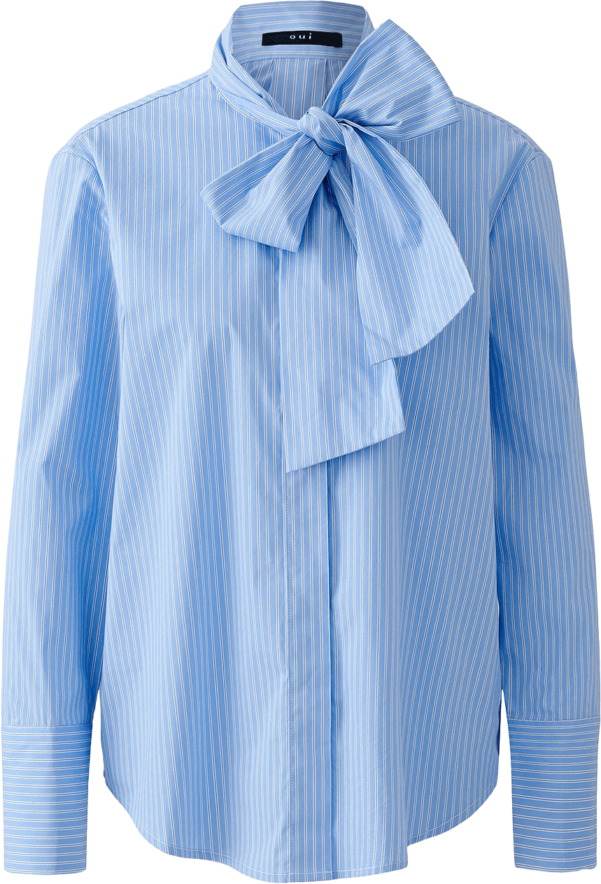 Skjorta med knytband, från Oui, i färgen Blue White.