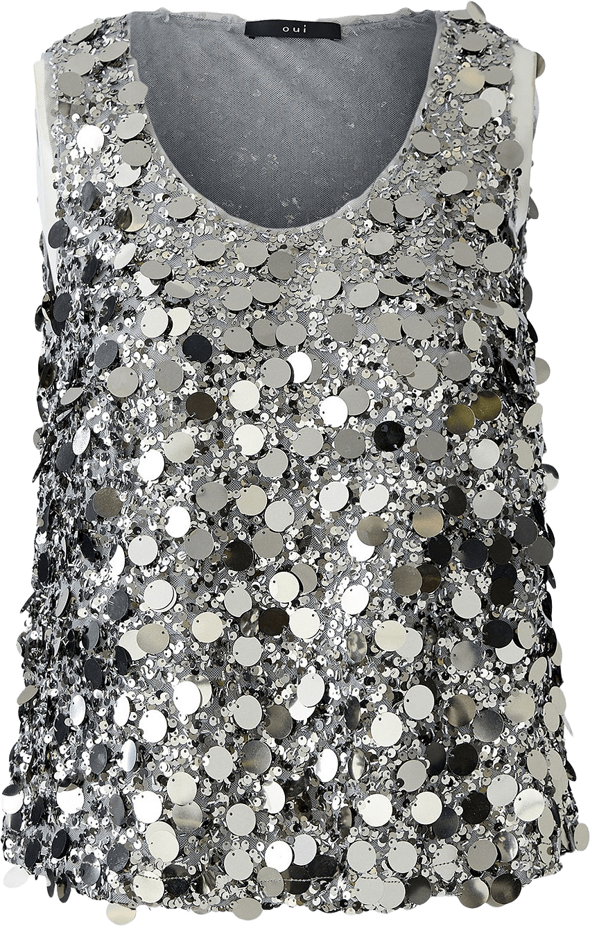 Top mesch, från Oui, i färgen Gunmetal.