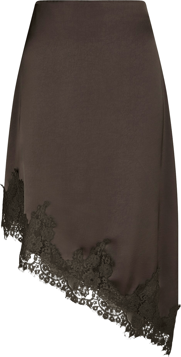Fiora Lace Skirt, från Neo Noir, i färgen Dark Brown.
