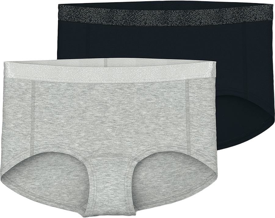 Hipsters, 2-pack, från Name It, i färgen Black W/ Grey Melange.