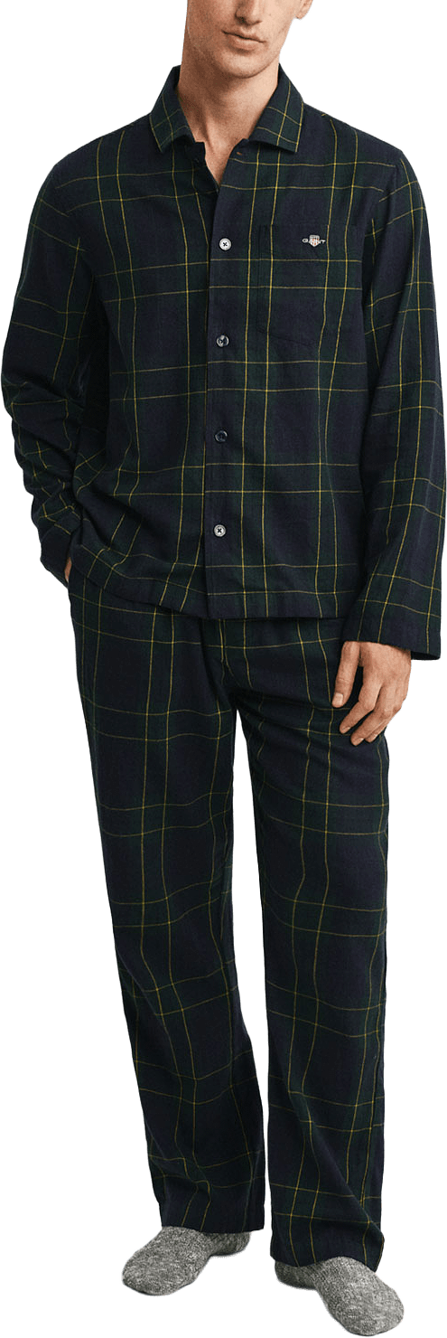 Rutig flanellpyjamas i presentförpackning, från GANT, i färgen Forest Green.