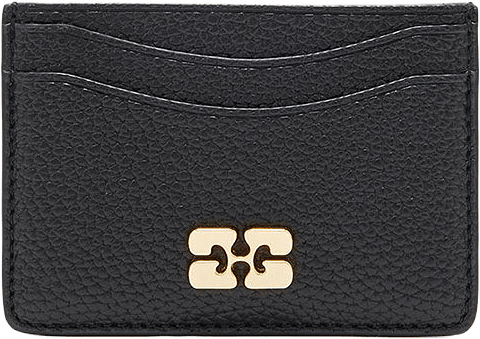 Bou Card Holder Grained Gold, från GANNI, i färgen Black.
