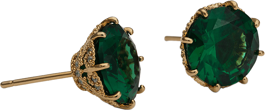 Elenora stud earrings, från Lily and Rose, i färgen Emerald.